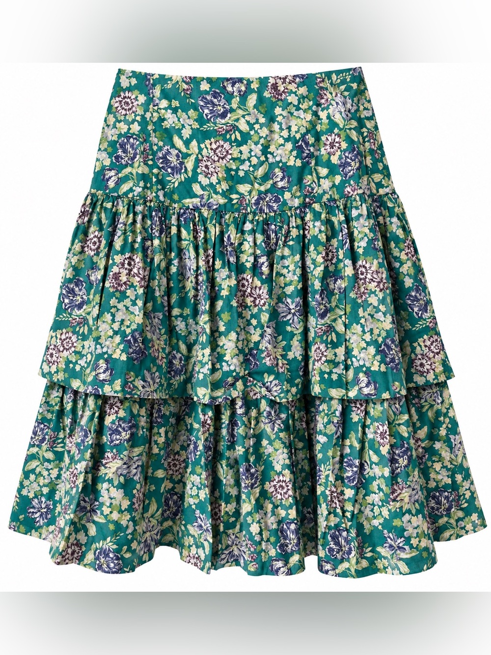 Vintage 90s Laura Ashley Floral Tiered Mini Skirt Made Great Britain XS Cottage